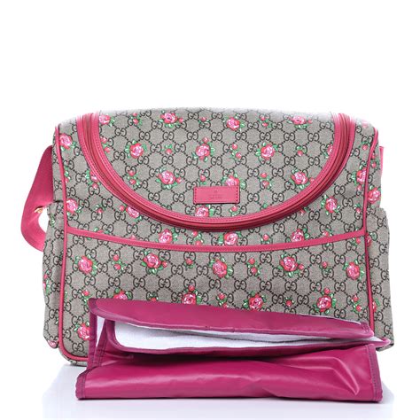 gucci supreme diaper bag replica|gucci monogram diaper bag pink.